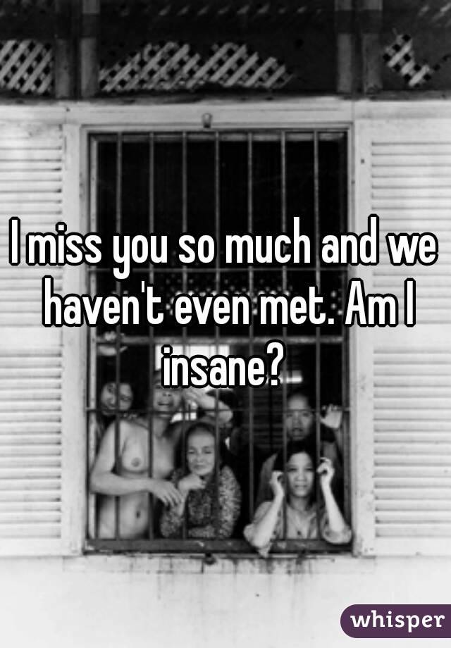 I miss you so much and we haven't even met. Am I insane? 