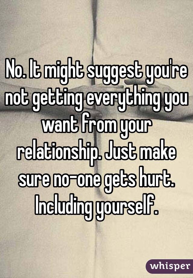 No. It might suggest you're not getting everything you want from your relationship. Just make sure no-one gets hurt. Including yourself. 