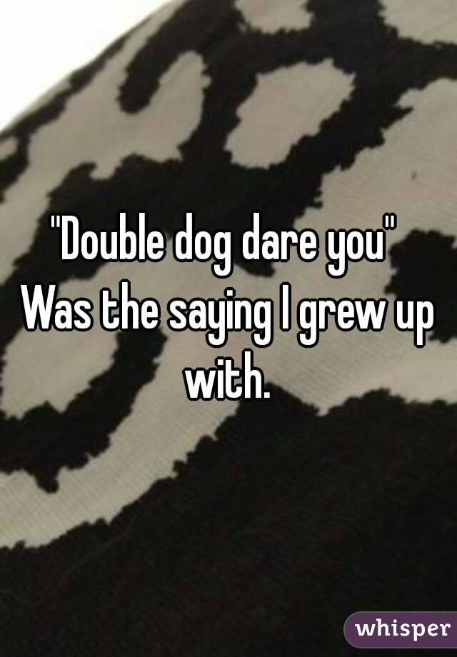 "Double dog dare you" 
Was the saying I grew up with. 