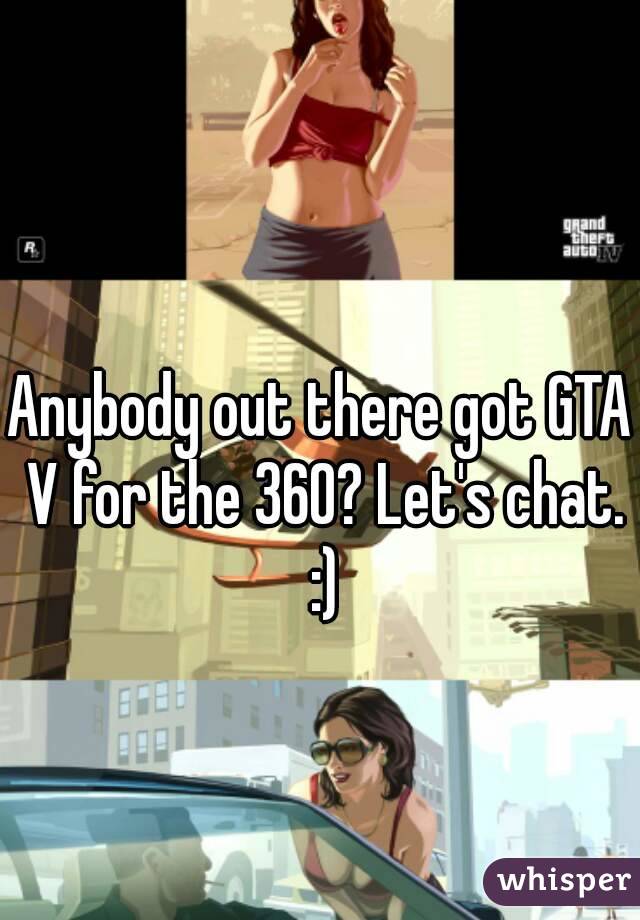 Anybody out there got GTA V for the 360? Let's chat. :)