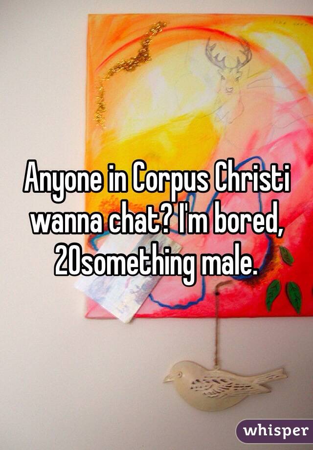 Anyone in Corpus Christi wanna chat? I'm bored, 20something male. 