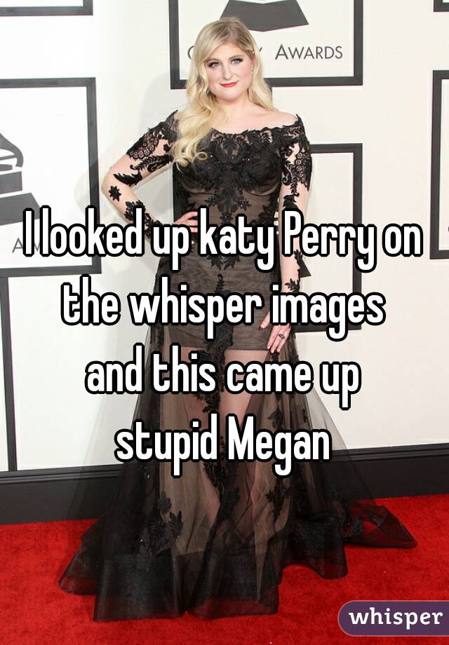 I looked up katy Perry on the whisper images 
and this came up
stupid Megan
 