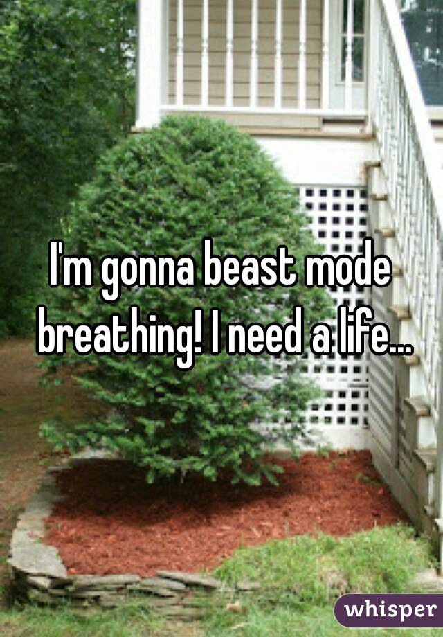 I'm gonna beast mode breathing! I need a life...