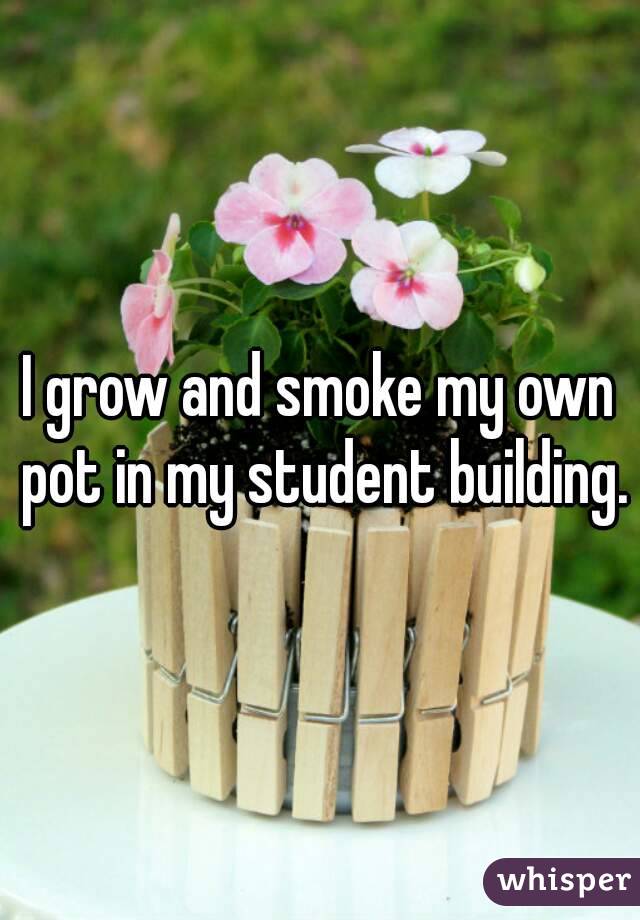 I grow and smoke my own pot in my student building.