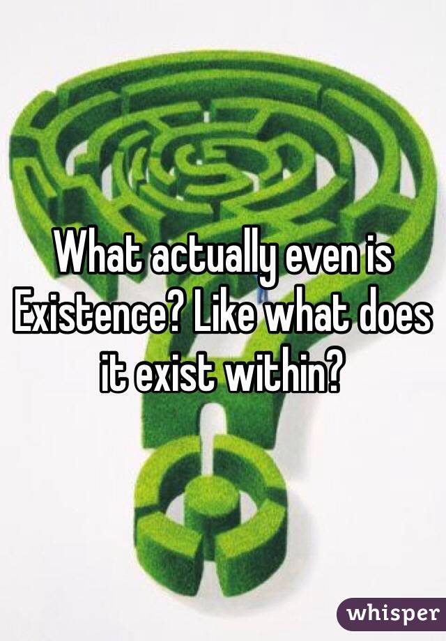 What actually even is Existence? Like what does it exist within?