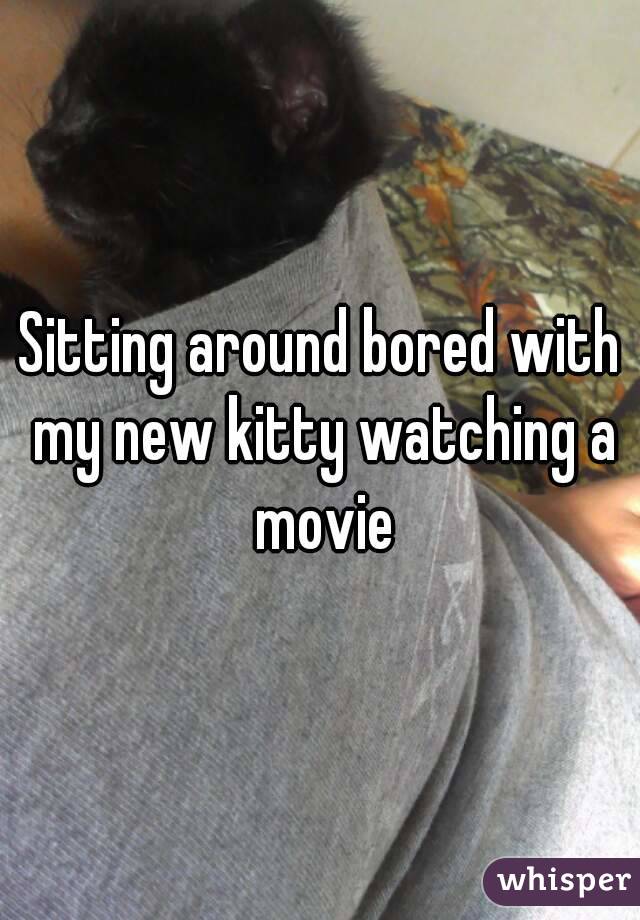 Sitting around bored with my new kitty watching a movie