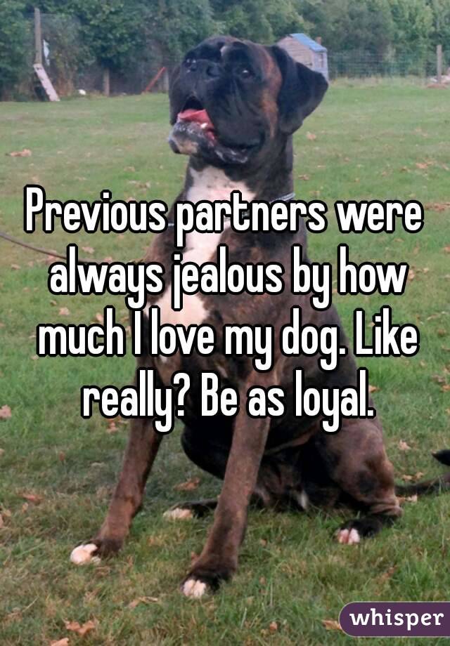 Previous partners were always jealous by how much I love my dog. Like really? Be as loyal.