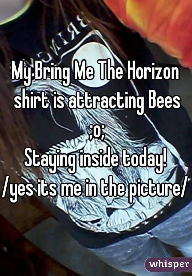 My Bring Me The Horizon shirt is attracting Bees ;o;
Staying inside today!
/yes its me in the picture/