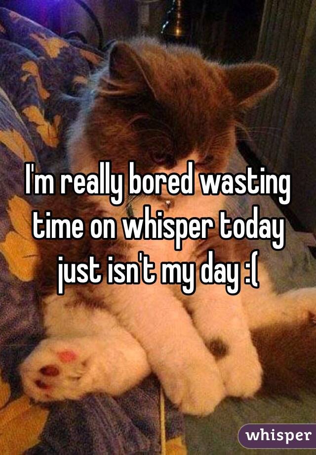 I'm really bored wasting time on whisper today just isn't my day :( 