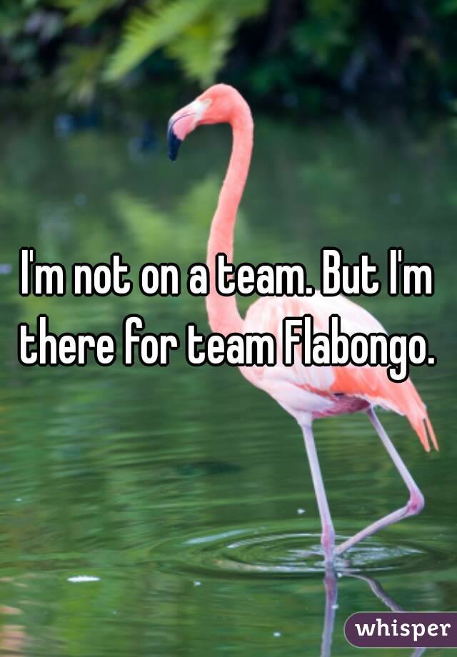 I'm not on a team. But I'm there for team Flabongo. 