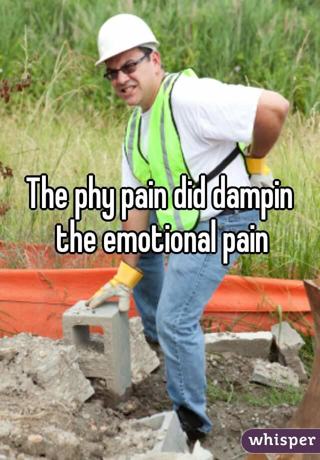 The phy pain did dampin the emotional pain