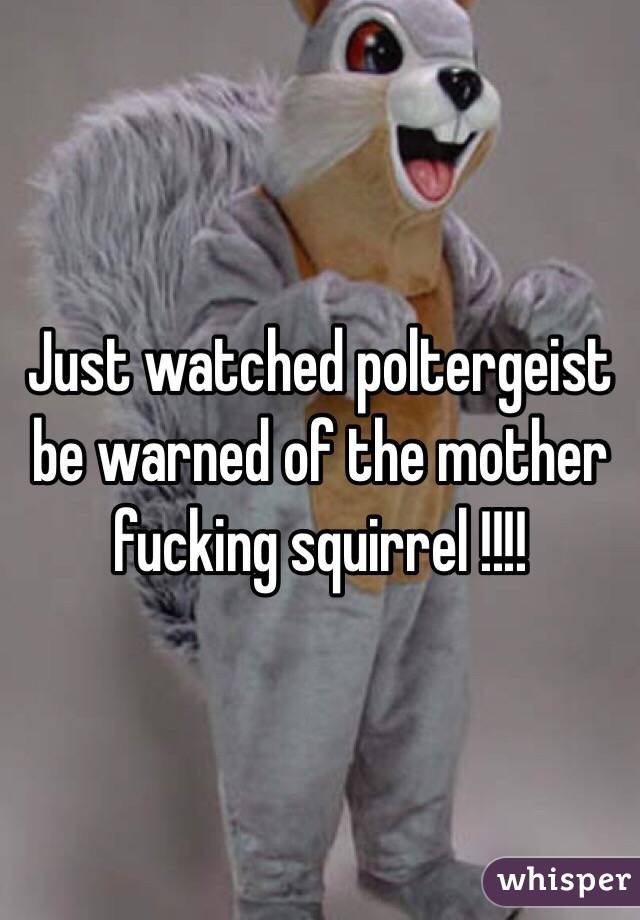 Just watched poltergeist be warned of the mother fucking squirrel !!!!