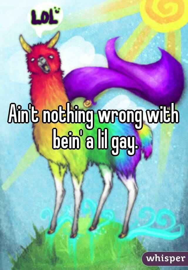 Ain't nothing wrong with bein' a lil gay.