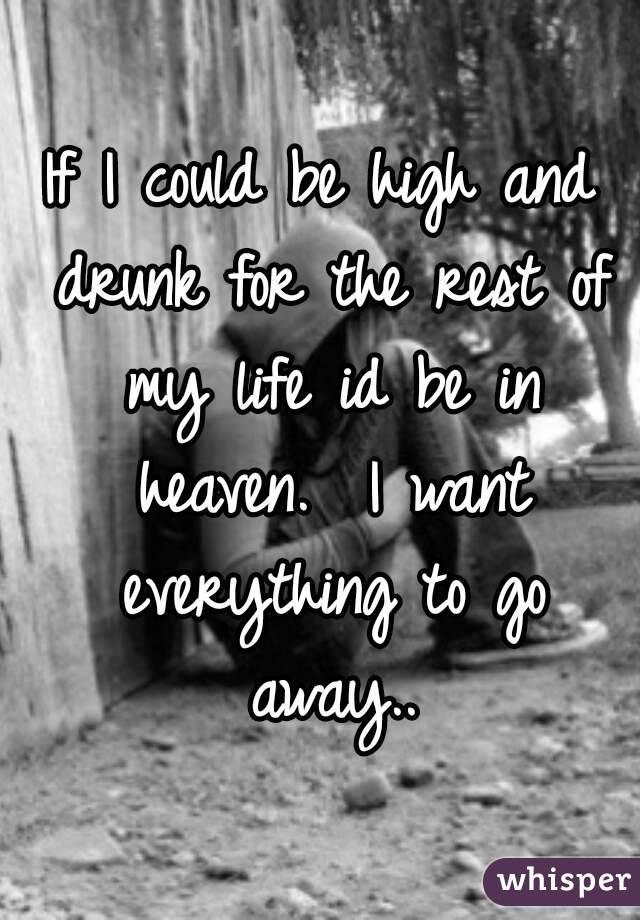 If I could be high and drunk for the rest of my life id be in heaven.  I want everything to go away..
