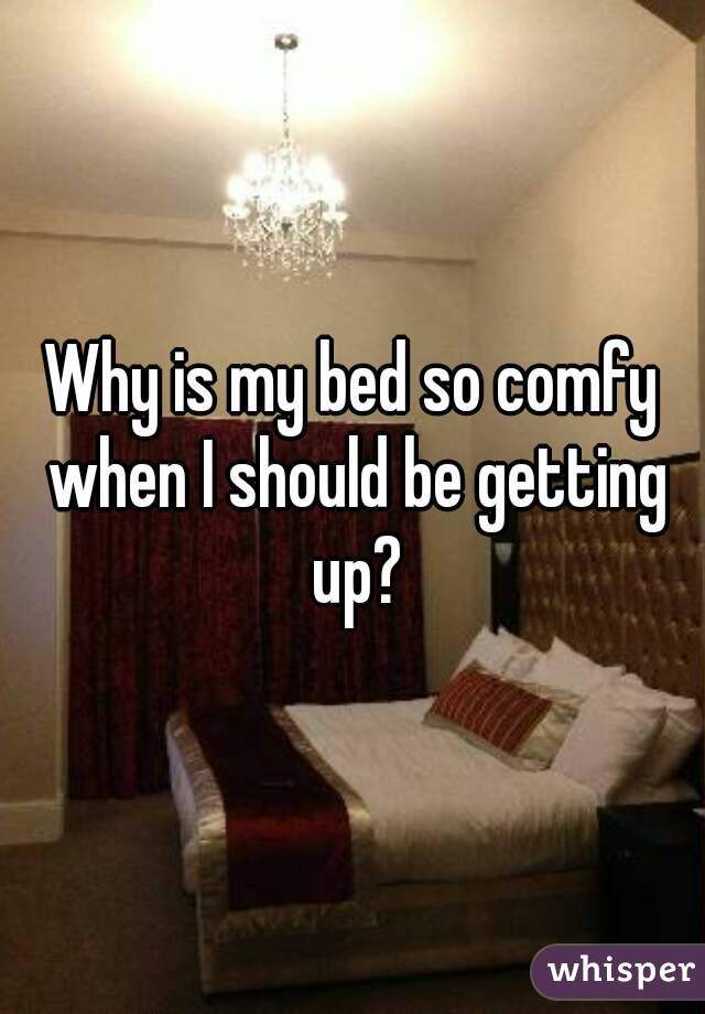 Why is my bed so comfy when I should be getting up?