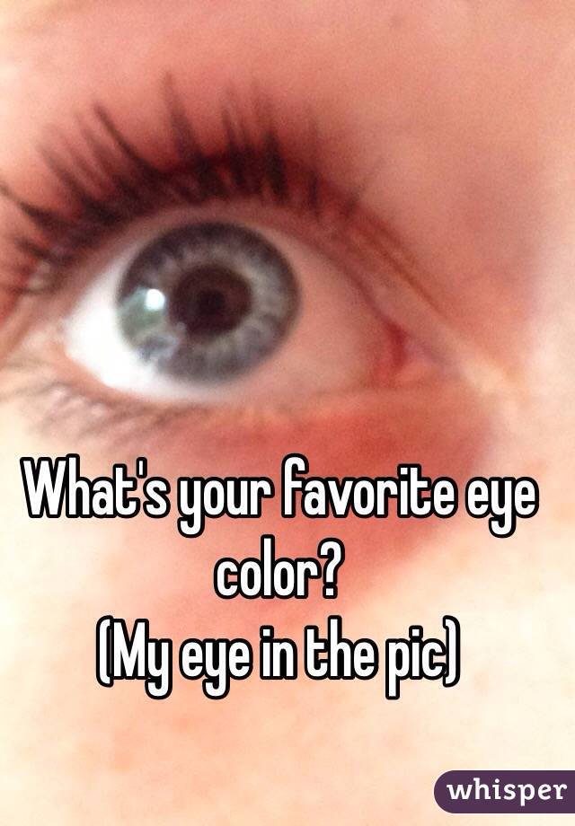 What's your favorite eye color? 
(My eye in the pic)