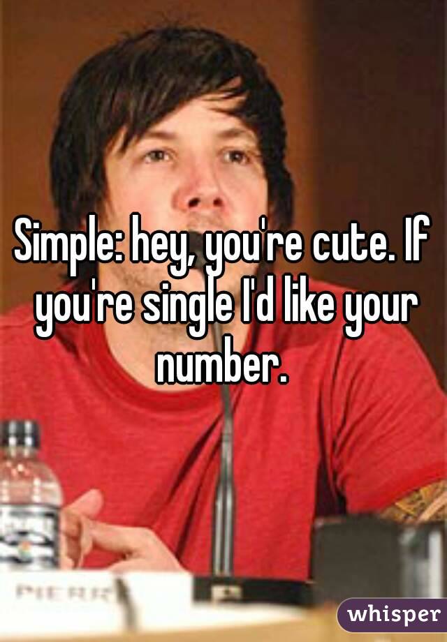 Simple: hey, you're cute. If you're single I'd like your number. 