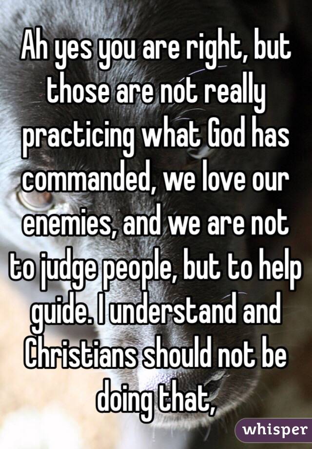 Ah yes you are right, but those are not really practicing what God has commanded, we love our enemies, and we are not to judge people, but to help guide. I understand and Christians should not be doing that, 