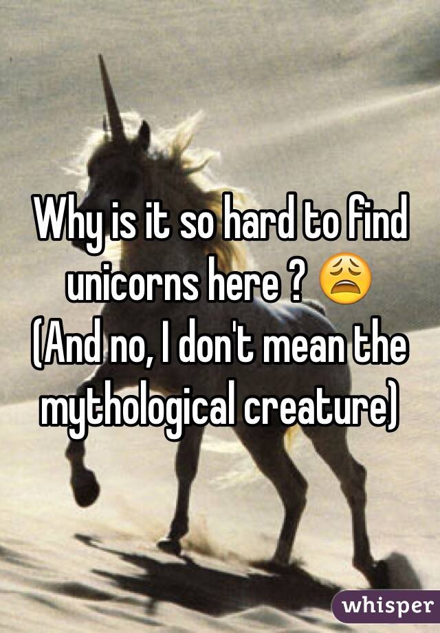 Why is it so hard to find unicorns here ? 😩
(And no, I don't mean the mythological creature)