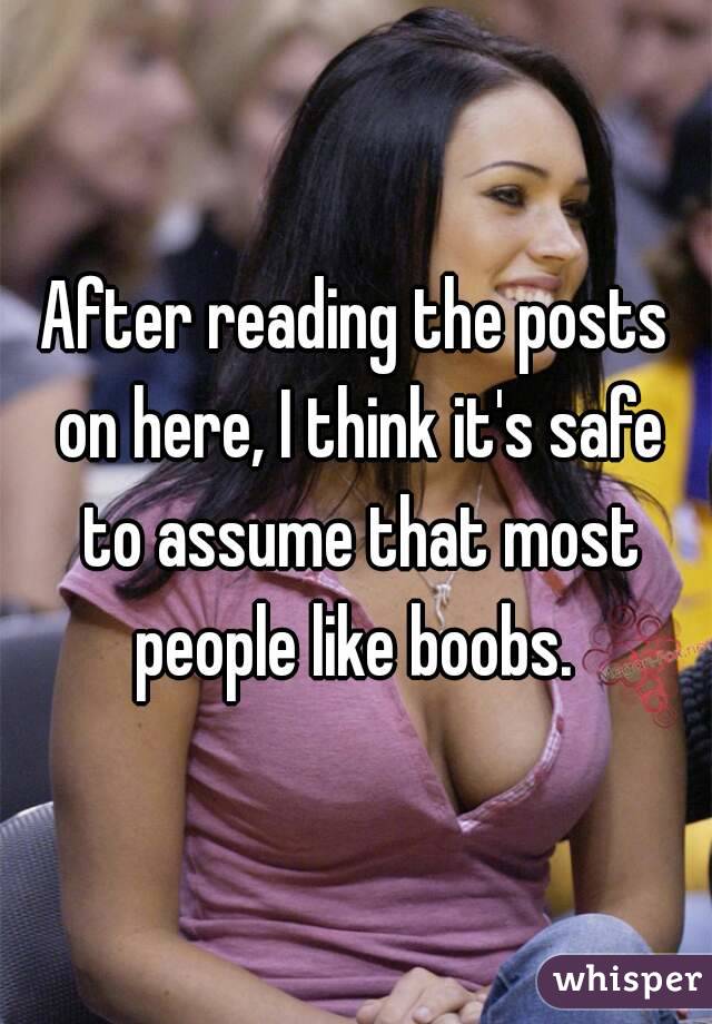 After reading the posts on here, I think it's safe to assume that most people like boobs. 