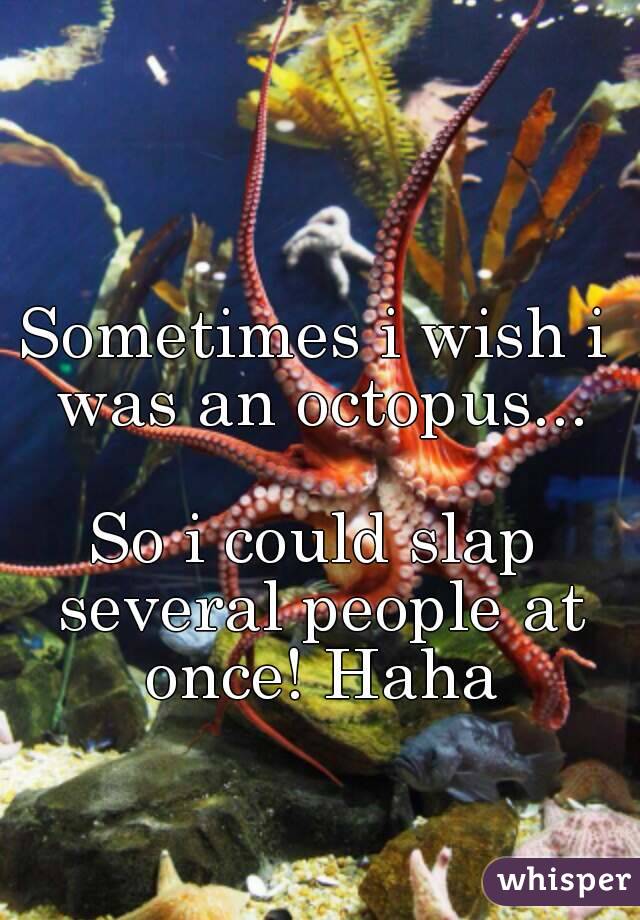 Sometimes i wish i was an octopus...

So i could slap several people at once! Haha