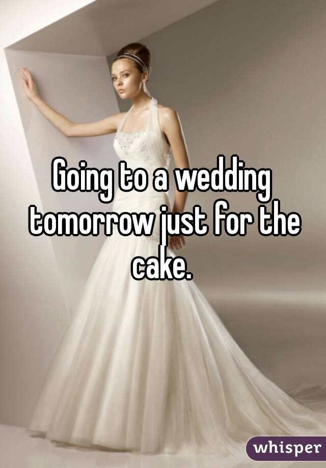 Going to a wedding tomorrow just for the cake. 