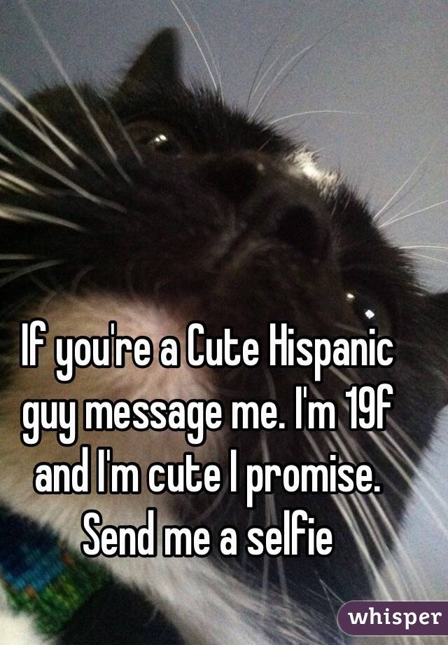 If you're a Cute Hispanic guy message me. I'm 19f and I'm cute I promise. Send me a selfie