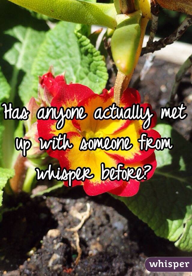 Has anyone actually met up with someone from whisper before?