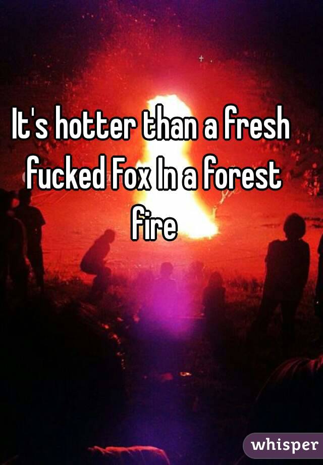 It's hotter than a fresh fucked Fox In a forest fire