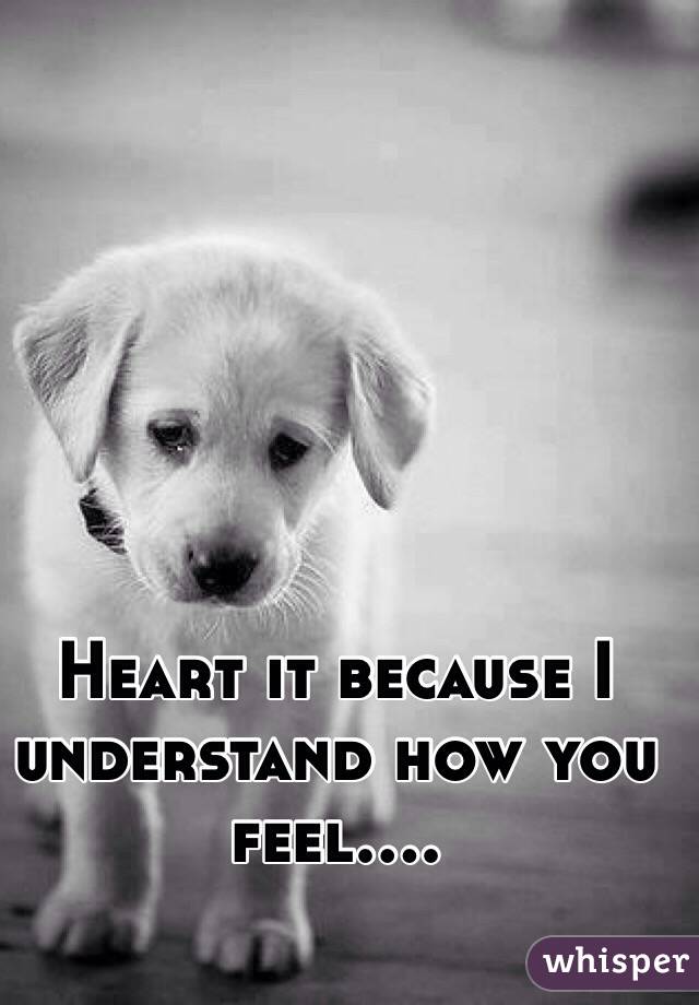 Heart it because I understand how you feel....