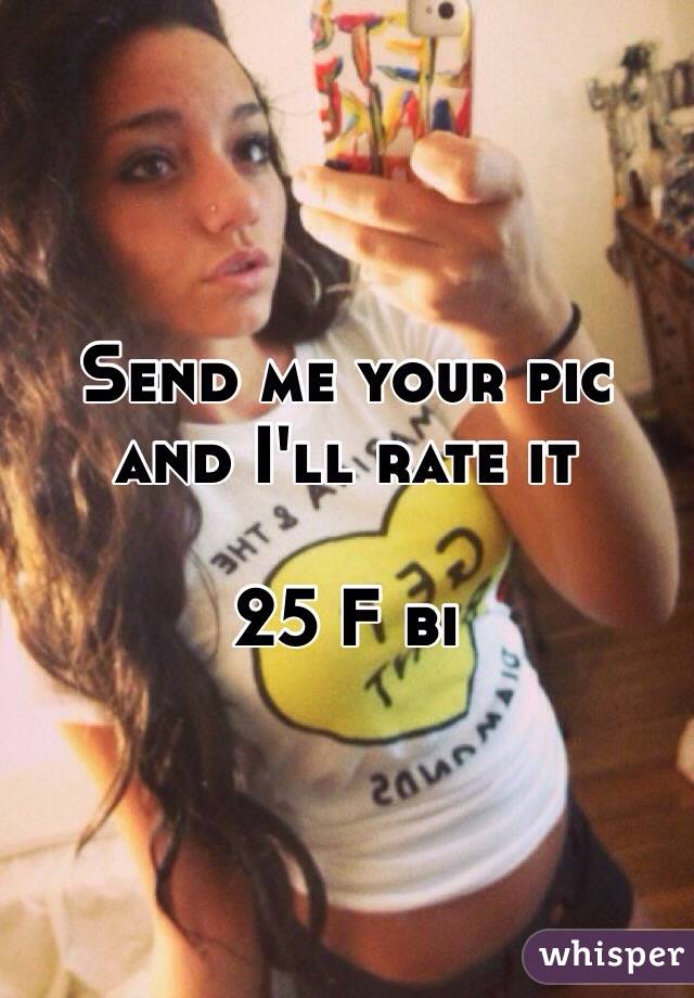 Send me your pic and I'll rate it 

25 F bi
