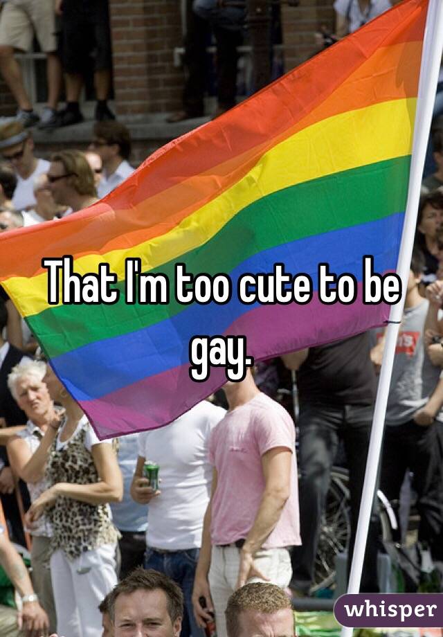 That I'm too cute to be gay. 

