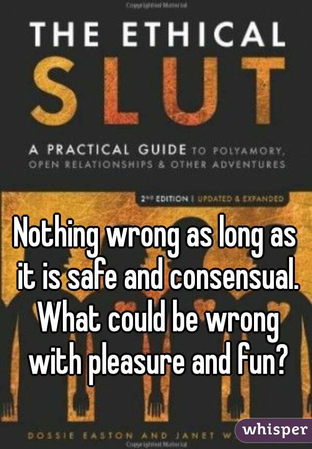 Nothing wrong as long as it is safe and consensual. What could be wrong with pleasure and fun?

