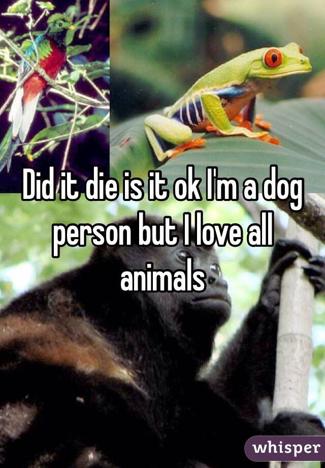 Did it die is it ok I'm a dog person but I love all animals