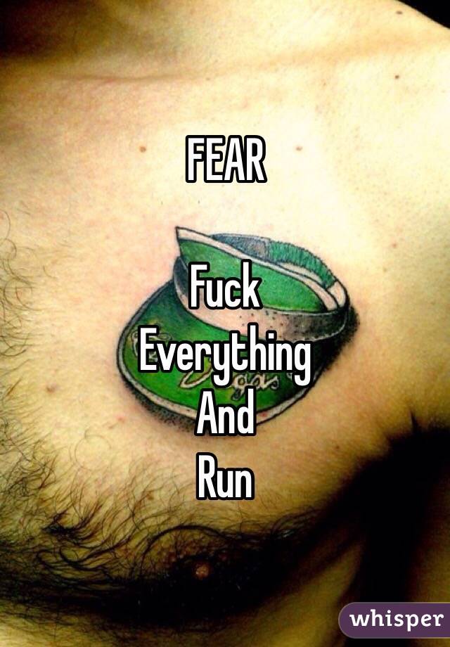 FEAR

Fuck
Everything 
And 
Run