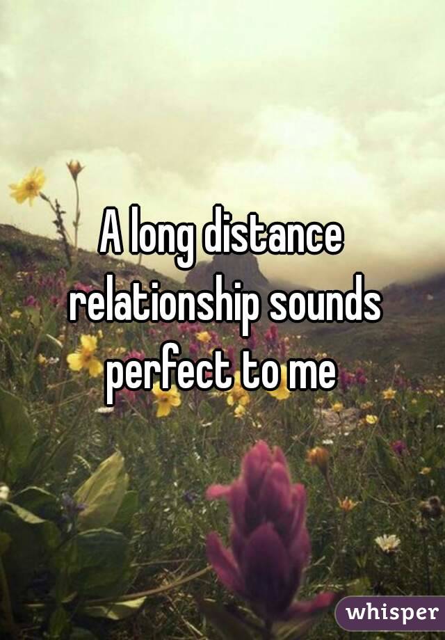 A long distance relationship sounds perfect to me 
