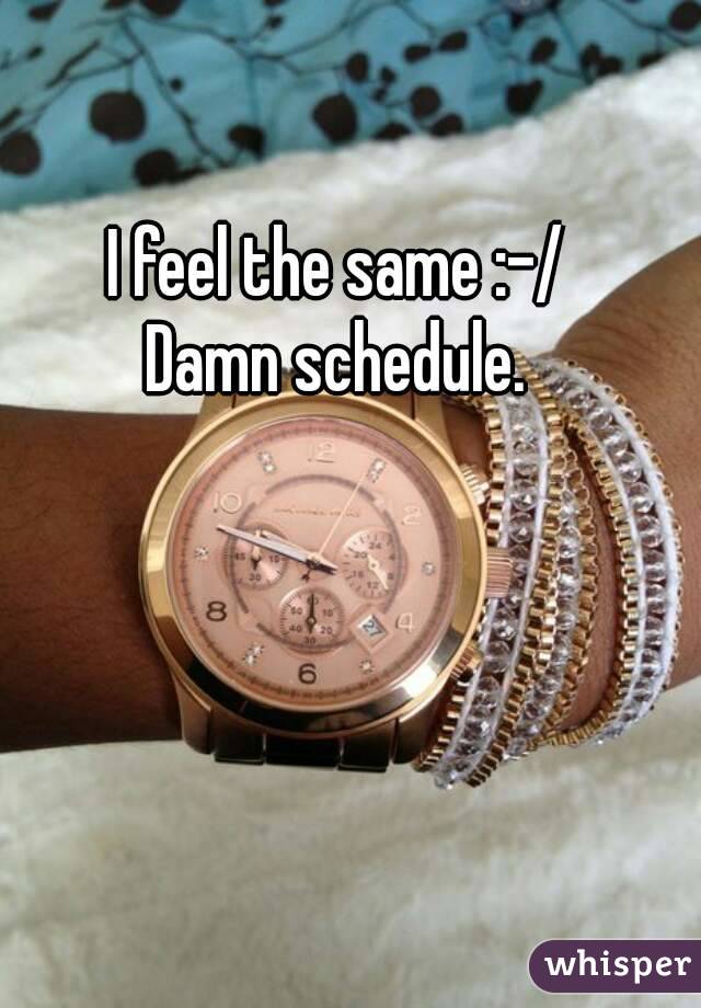 I feel the same :-/
Damn schedule.