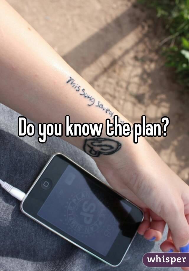 Do you know the plan?