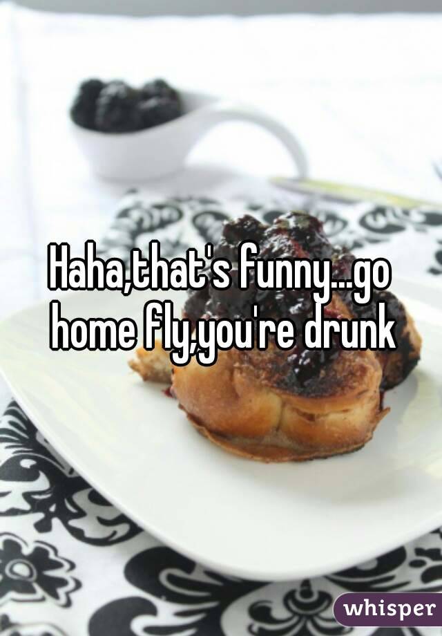 Haha,that's funny...go home fly,you're drunk