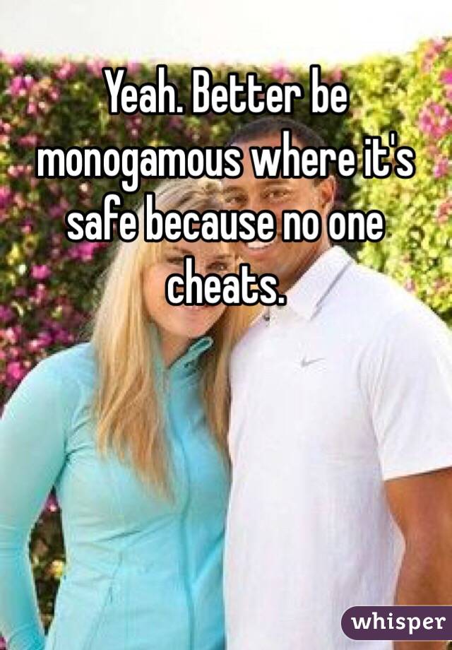 Yeah. Better be monogamous where it's safe because no one cheats. 