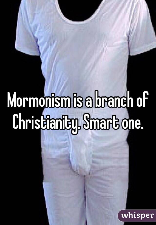 Mormonism is a branch of Christianity. Smart one.
