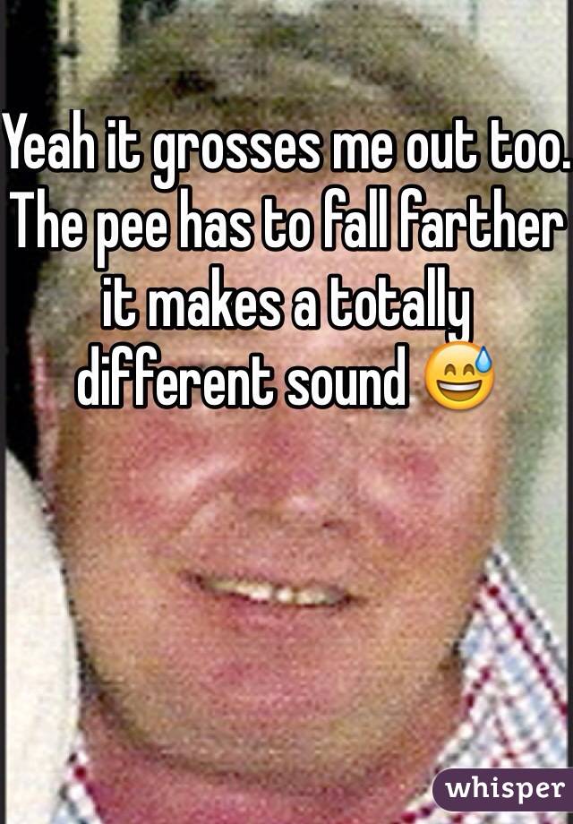 Yeah it grosses me out too. The pee has to fall farther it makes a totally different sound 😅