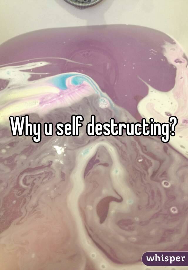 Why u self destructing?