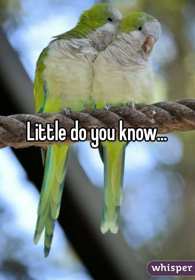 Little do you know...