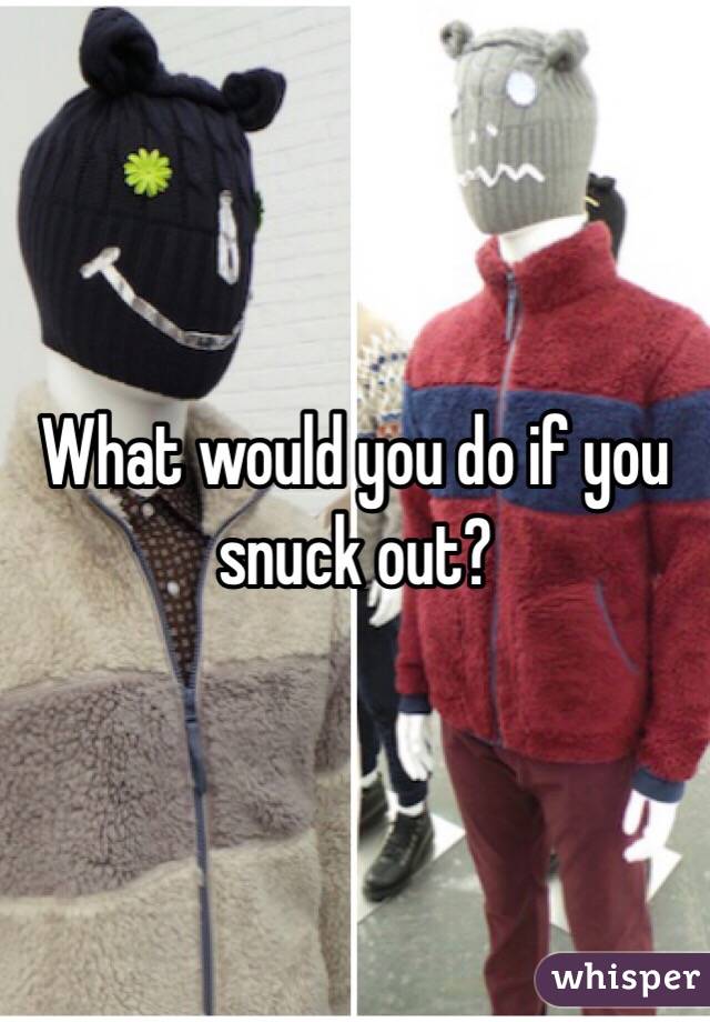 What would you do if you snuck out?