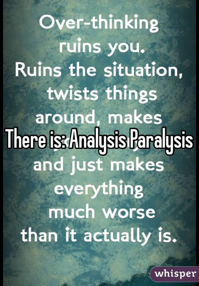 There is: Analysis Paralysis 