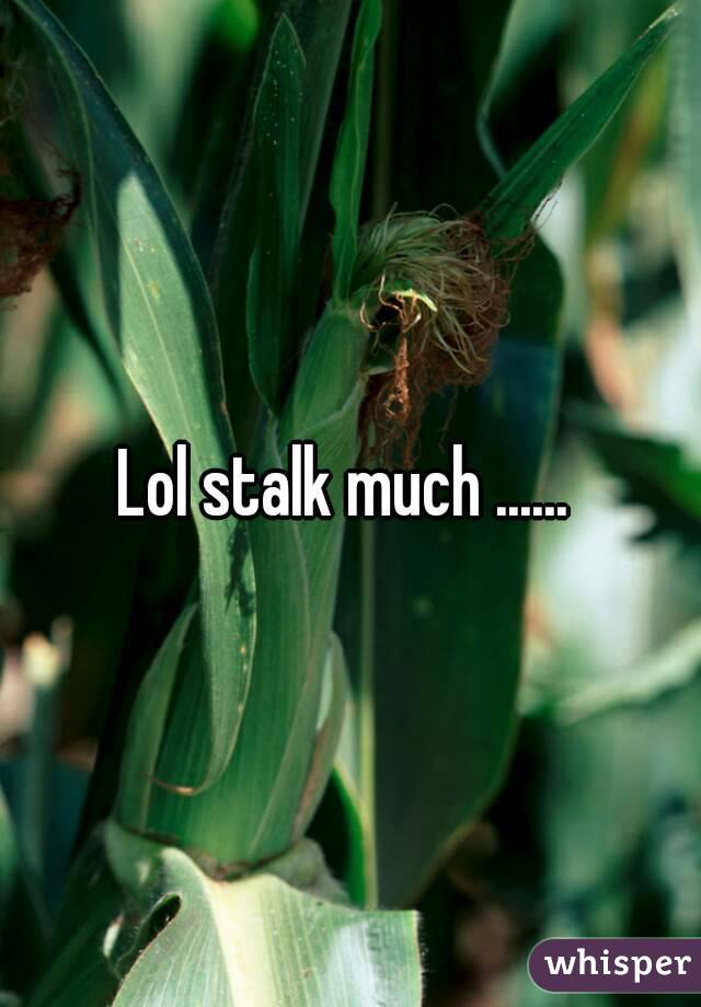 Lol stalk much ...... 