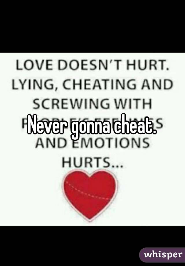 Never gonna cheat.