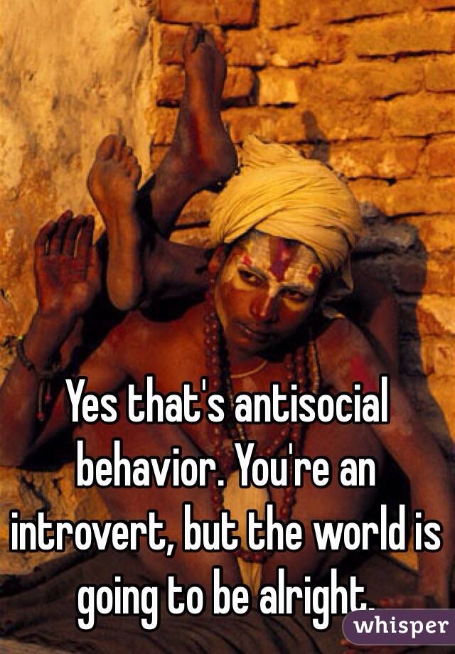 Yes that's antisocial behavior. You're an introvert, but the world is going to be alright.