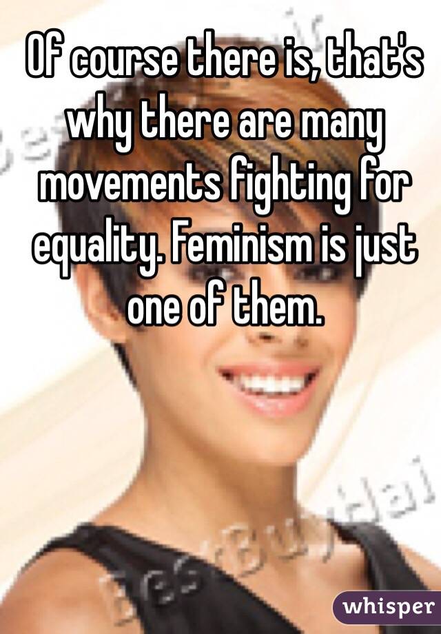 Of course there is, that's why there are many movements fighting for equality. Feminism is just one of them. 